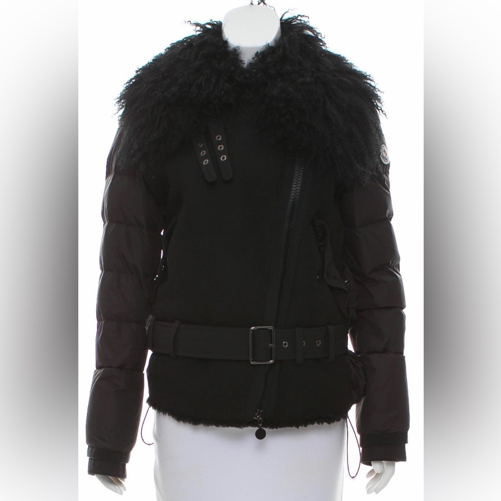 Moncler Black Grace Puffer Jacket with Belt